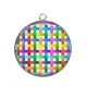Pendentif Cabochon Argent - fond rayure