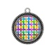 Pendentif Cabochon Argent - fond rayure