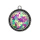 Pendentif Cabochon Argent - fond puzzle