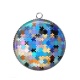 Pendentif Cabochon Argent - fond puzzle