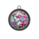 Pendentif Cabochon Argent - fond puzzle