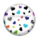 Cabochon Verre - fond coeur