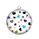 Pendentif Cabochon Argent - fond coeur