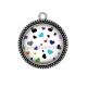 Pendentif Cabochon Argent - fond coeur