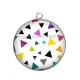 Pendentif Cabochon Argent - fond triangle