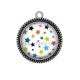 Pendentif Cabochon Argent - fond étoile