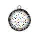 Pendentif Cabochon Argent - fond pois
