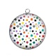 Pendentif Cabochon Argent - fond carreaux