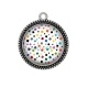 Pendentif Cabochon Argent - fond carreaux