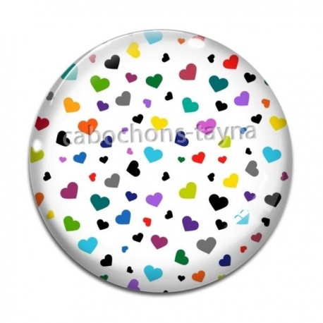 Cabochon Verre - fond coeur