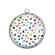 Pendentif Cabochon Argent - fond coeur