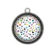 Pendentif Cabochon Argent - fond coeur