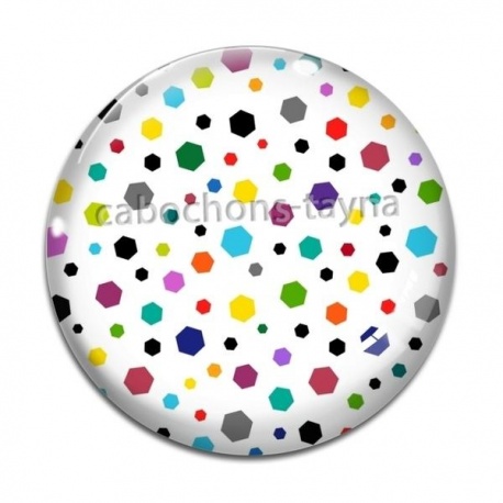 Cabochon Verre - fond hexagonale
