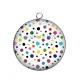 Pendentif Cabochon Argent - fond hexagonale
