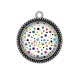 Pendentif Cabochon Argent - fond hexagonale