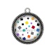 Pendentif Cabochon Argent - fond carreaux