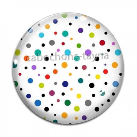 Cabochon Verre - fond pois