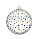 Pendentif Cabochon Argent - fond pois
