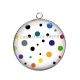 Pendentif Cabochon Argent - fond pois