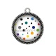 Pendentif Cabochon Argent - fond pois