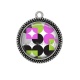 Pendentif Cabochon Argent - fond rétro