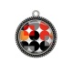 Pendentif Cabochon Argent - fond rétro