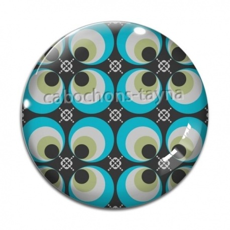 Cabochon Verre - fond rétro