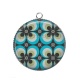 Pendentif Cabochon Argent - fond rétro