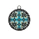 Pendentif Cabochon Argent - fond rétro