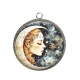 Pendentif Cabochon Argent - femme lune