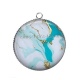 Pendentif Cabochon Argent - fond effet marbre