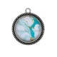 Pendentif Cabochon Argent - fond effet marbre