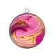 Pendentif Cabochon Argent - fond effet 