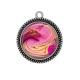 Pendentif Cabochon Argent - fond effet 