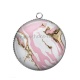 Pendentif Cabochon Argent - fond effet marbre