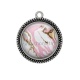 Pendentif Cabochon Argent - fond effet marbre