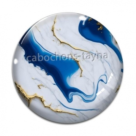 Cabochon Verre - fond effet marbre