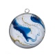 Pendentif Cabochon Argent - fond effet marbre