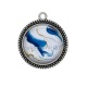 Pendentif Cabochon Argent - fond effet marbre