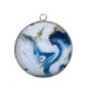 Pendentif Cabochon Argent - fond effet marbre