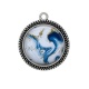 Pendentif Cabochon Argent - fond effet marbre