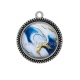 Pendentif Cabochon Argent - fond effet marbre