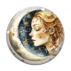 Cabochon Verre - femme lune