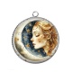 Pendentif Cabochon Argent - femme lune