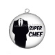 Pendentif Cabochon Argent - super chef