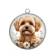 Pendentif Cabochon Argent - chien
