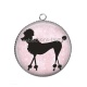 Pendentif Cabochon Argent - chien