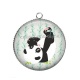 Pendentif Cabochon Argent - panda