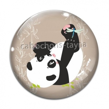 Cabochon Verre - panda