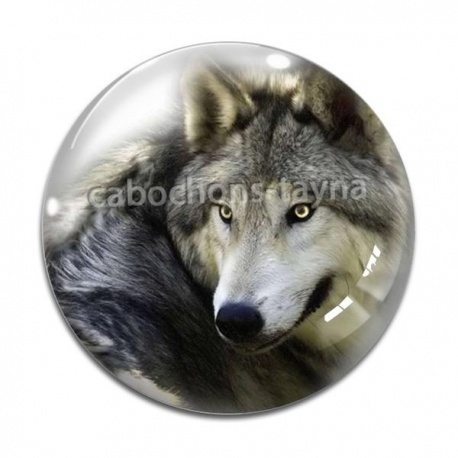 Cabochon Verre - loup